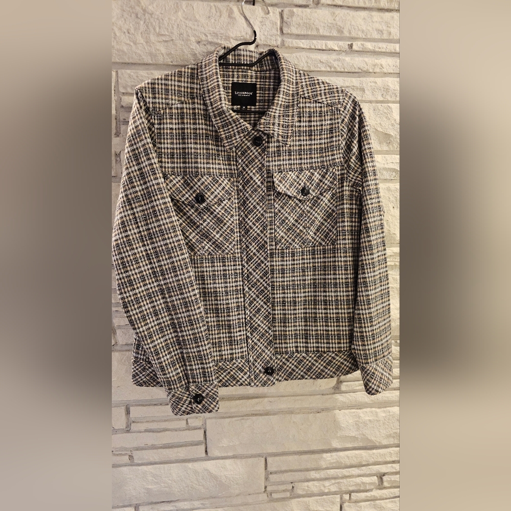Liverpool Plaid Utility Jacket, Size M